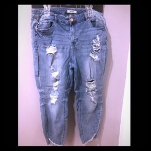 Charlotte Russe Distressed Ankle Jeans